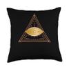 All Seeing Eye Sacred Geometry Occult Goth Art Throw Pillow view 1