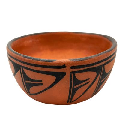 Vintage Native American Santo Domingo Pottery Indian Pot Hand Painted Handmade Southwestern Home Decor