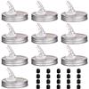 Mason Jar Pour Spouts. free flow Mason Jar Pour Spouts, mason jar for spout regular mouth size 70mm dispenser germination cover. Suitable for any liquid. Leak-Proof 10-Pack + 20 Black Lid Caps (10 view 1