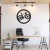 JILIP Metal Bike Wall Art Decor, Black Wall Silhouette Sign, Home Hanging Wall Art Sculpture, Living Room Bedroom Office Wall Decor (Size : 11.8IN/30cm) view 3
