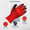 Supply Solutions 13 Gauge Polyester Shell with Latex Crinkle Palm Dipped Safety Work Gloves for Landscaping, Warehouse, Construction, Gardening, and Agriculture, for Men and Women - 12 Pairs - Medium view 2