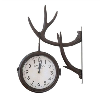 KIZQYN Wall Clocks Retro Wall Clock Double-Sided Antique Style Creative Classic Wall Hanging Clocks Outdoor Living Room Bedroom Study Wall Decoration Decor Wall Clock