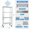 4-Tier Storage Shelves, Wire Shelving Shelf Organizer Height Adjustable Heavy Duty Metal Shelving with Wheels,NSF Certified 36""L*14""W*62""H" Shelving Unit for Kitchen,Bathroom,Office(CHROME) view 2