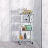 4-Tier Storage Shelves, Wire Shelving Shelf Organizer Height Adjustable Heavy Duty Metal Shelving with Wheels,NSF Certified 36""L*14""W*62""H" Shelving Unit for Kitchen,Bathroom,Office(CHROME) view 3
