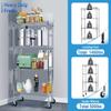 4-Tier Storage Shelves, Wire Shelving Shelf Organizer Height Adjustable Heavy Duty Metal Shelving with Wheels,NSF Certified 36""L*14""W*62""H" Shelving Unit for Kitchen,Bathroom,Office(CHROME) view 4