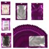 350 PCS-4x6 Reclosable Mylar Bags Purple for Food Storage, Resealable Small Mylar Bag with Clear Window for Small Businesses, Smell Proof Aluminum Foil Resealable Edible Packaging Bag for Candies view 1