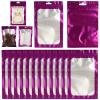 120 PCS-7x10 Reclosable Mylar Bags Purple for Food Storage, Resealable Mylar Bag 1 Quart with Clear Window for Small Businesses, Smell Proof Aluminum Foil Edible Packaging Bag for Candies view 1