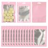 120 PCS-7x10 Reclosable Mylar Bags Pink for Food Storage, Resealable Mylar Bag 1 Quart with Clear Window for Small Businesses, Smell Proof Aluminum Foil Edible Packaging Bag for Candies view 1