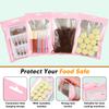 120 PCS-7x10 Reclosable Mylar Bags Pink for Food Storage, Resealable Mylar Bag 1 Quart with Clear Window for Small Businesses, Smell Proof Aluminum Foil Edible Packaging Bag for Candies view 3