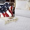 Brandream White Quilts Cotton Queen Size Comforter Set Farmhouse Quilt Bedding Coverlet Set 4-Piece view 1