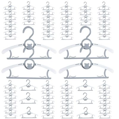 Baby Hangers for Nursery Closet 80 Pack Plastic Kids Clothes Hanger Space Saving Non Slip Extendable Toddler 11-14 Adjustable Hangers Heavy Duty Clothing Infant Hanger Bulk, Grey