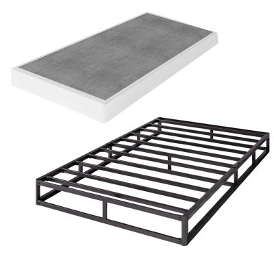 VTWAZAST Box Spring Only, 5 Inch Low Profile Heavy Duty Metal Structure with Easy Clean Fabric Bed Cover, Non-Slip, Noise Free, Easy Assembly (Twin)