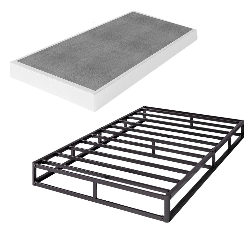 VTWAZAST Box Spring Only, 5 Inch Low Profile Heavy Duty Metal Structure with Easy Clean Fabric Bed Cover, Non-Slip, Noise Free, Easy Assembly (Twin)