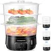 Cozeemax 3 Tier Electric Food Steamer for Cooking, 13.7QT Vegetable Steamer for Fast Simultaneous Cooking, Veggie Steamer, Food Steam Cooker, 60 Minute Timer, BPA Free Baskets, 800W(Black) view 1