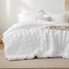Bedsure Bed in a Bag King - 7 Pieces Plaid Seersucker Bedding Comforter Sets, Soft Lightweight White Boho Bed Set with Comforters King Size, Sheets, Pillowcases & Shams view 2