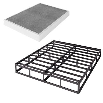 VTWAZAST Box Spring Only, 5 Inch Low Profile Heavy Duty Metal Structure with Easy Clean Fabric Bed Cover, Non-Slip, Noise Free, Easy Assembly (Full)