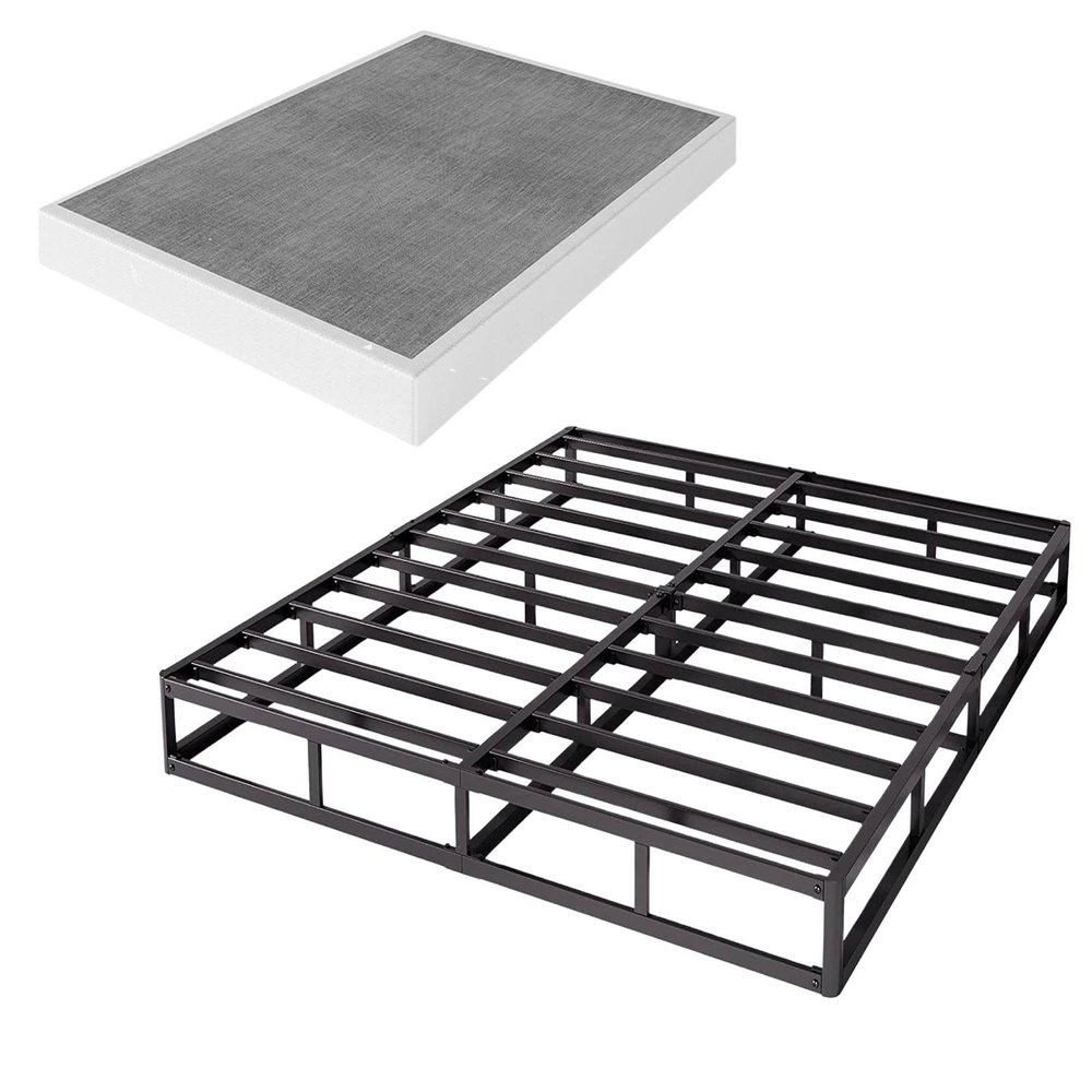 VTWAZAST Box Spring Only, 5 Inch Low Profile Heavy Duty Metal Structure with Easy Clean Fabric Bed Cover, Non-Slip, Noise Free, Easy Assembly (Full)