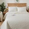 Brandream King Size Quilt Set Cotton Cream Pale Yellow Boho Medallion Matelasse Coverlet Set Elegant Fall Quilts 3-Piece view 3