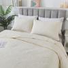 Brandream King Size Quilt Set Cotton Cream Pale Yellow Boho Medallion Matelasse Coverlet Set Elegant Fall Quilts 3-Piece view 4