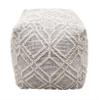 LOOMINAIRE Handmade ADDO Wool, Cotton Natural Fiber Easy Maintenance Pouf/Footstool for Living Room Bed Room Family Room (Silver) view 4