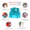 Knitial 5" x 8" Teal Satin Gift Bags, Jewelry Bags, Wedding Favor Drawstring Baby Shower Christmas 50 per Pack view 2