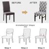 VIKAUL Dining Chair Covers, Stretch Printed Chair Slipcovers, Removable Washable Seat Covers Elastic Chair Protector, Chair Seat Covers for Dining Room Banquet, Set of 4,Coffee view 3