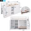 Harper & Bright Designs Twin Size Loft Bed with 2 Wardrobes, 2 Drawers, 3 Shelves and Storage Staircase, Solid Wood Multi-Function Loft Bed with Full Length Guardrail, White view 2