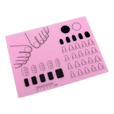 Beavorty Nail Hand Mat Manicure Pad Ruler Nail Art Stamping Plate Polish Practice Pad
