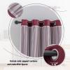 Anytime Home Curtains Blackout and Sheer Layered Solid Window Curtain Panel Pair with Grommet Top, 52Wx63L,Wine Red view 3