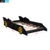 Anwick Kids Twin Bed Frame Car-Shaped Platform Bed with Wheels Wooden Car Kids Twin Bed Frames for Boys Twin Car Bed with Slat Support for Child's Bedroom (Black+Yellow) view 2