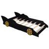 Anwick Kids Twin Bed Frame Car-Shaped Platform Bed with Wheels Wooden Car Kids Twin Bed Frames for Boys Twin Car Bed with Slat Support for Child's Bedroom (Black+Yellow) view 4
