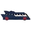 Anwick Kids Twin Bed Frame Car-Shaped Platform Bed with Wheels Wooden Car Kids Twin Bed Frames for Boys Twin Car Bed with Slat Support for Child's Bedroom (Blue+Red) view 4