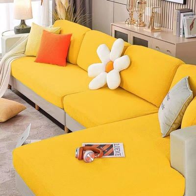Sectional Couch Covers 1/2/3/4 Seater Sofa Seat Cushion Covers L Shape Separate Cushion Couch Chaise Cover Elastic Protector for Left/Right Stretch Sofa Seat Slipcover ( Color : #5 , Size : Back cushi