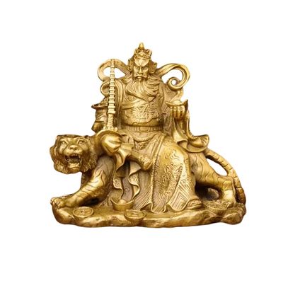 ZCBYBT 13cm High Copper Figure Ornaments Oriental God of Wealth Mini Statue, Suitable for Office and Store Display