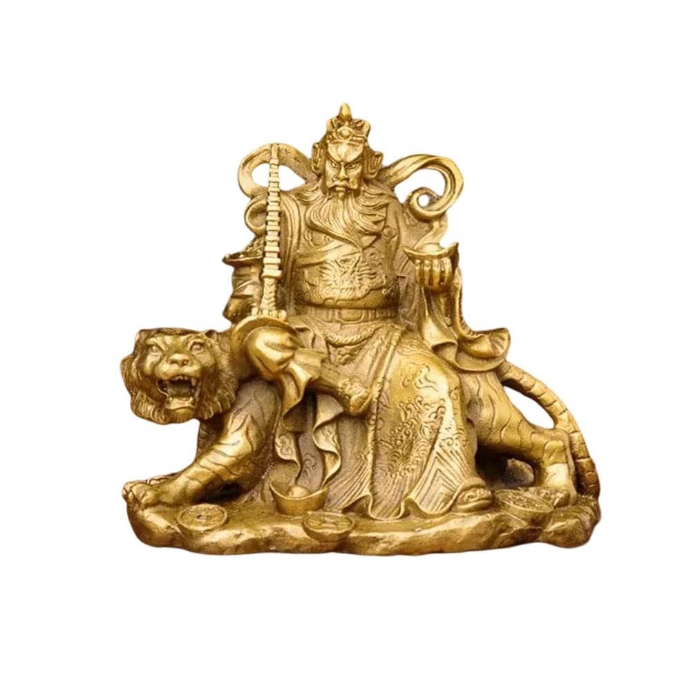 ZCBYBT 13cm High Copper Figure Ornaments Oriental God of Wealth Mini Statue, Suitable for Office and Store Display