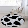 Cow Print Gaming Chair Mat Under Computer Desk Floor Protector for Rolling Chairs Non Slip Anti Scratches with Black Spots Farm Life Cattle Camouflage,White Black Diameter 39.3 in view 1