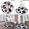 Cow Print Gaming Chair Mat Under Computer Desk Floor Protector for Rolling Chairs Non Slip Anti Scratches with Black Spots Farm Life Cattle Camouflage,White Black Diameter 39.3 in view 2