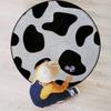 Cow Print Gaming Chair Mat Under Computer Desk Floor Protector for Rolling Chairs Non Slip Anti Scratches with Black Spots Farm Life Cattle Camouflage,White Black Diameter 39.3 in view 3