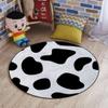 Cow Print Gaming Chair Mat Under Computer Desk Floor Protector for Rolling Chairs Non Slip Anti Scratches with Black Spots Farm Life Cattle Camouflage,White Black Diameter 39.3 in view 4