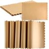 100 Pcs Disposable Brown Kraft Paper Place Mats Paper Placemat Disposable Rectangle Rustic Craft Printed Scalloped Place Mat Kraft Brown Placemat for Wedding Anniversary Party Kitchen (13 x 19 Inch) view 1