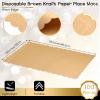 100 Pcs Disposable Brown Kraft Paper Place Mats Paper Placemat Disposable Rectangle Rustic Craft Printed Scalloped Place Mat Kraft Brown Placemat for Wedding Anniversary Party Kitchen (13 x 19 Inch) view 2