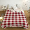 LEOSUCRE Sherpa Fleece Throw Blanket for Couch, Rural Checkered Blanket Bed Throw Soft Baby Blanket All Season Plush Blankets for Sofa Bedroom Dcor 40x50in Red and White view 3