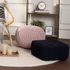REDEARTH  Cube Low Pouf Foot Stool Ottoman - Hand Knitted Poof - Cord Boho Pouffe - Home Dcor - Stuffed Footrest for Living Room - Nursery - Bedroom - Patio (16" x 16" x 8") - Navy Blue view 2