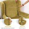 QULACO Velvet Wing Chair Covers, 2 Piece Wing Chair Slipcover with Seat Cushion Cover, Stretch Armchair Wingback Chair Cover, Soft Plush Furniture Protector for Living Room view 4