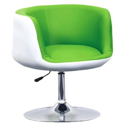 QQXX Round Vanity Chair with Back,Adjustable Height Swivel Chair Leather Accent Chair for Living Room Bedroom,Modern Cute Makeup Chair Office Chair Desk Chair(Seat Height 16.5" - 22.8", Green)
