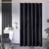 HYAWGE Shower Curtain Black Velvet Fabric 260 GSM Heavy Duty Luxury Shower Curtain with Hooks, Thicken,Washable, Waterproof for Bathroom Hotels, Bathtubs, 72 x 72 inches view 1