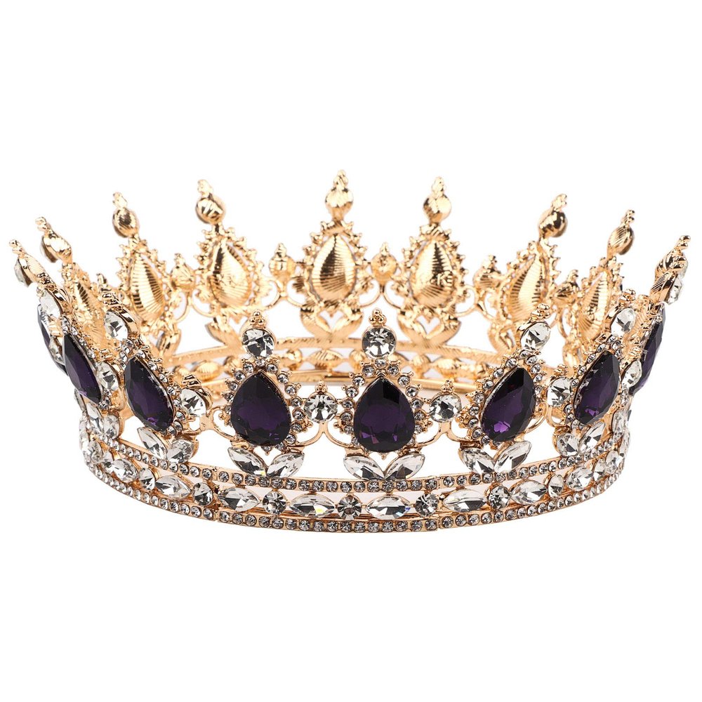 Rhinestones Tiara Round Crown handcrafted Bridal Prom Jewelry Hair Accessory , Wedding Crown Tiara , Party Pageant Crown Wedding Hair Accessories for Brides , Bride Crown Crown Wedding Crown Tiara Wedd