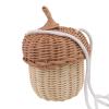 Garneck Mini Rattan Woven Basket Kids Girls Cute Acorn Shaped Shoulder Crossbody Basket Bag Handmade Basket for Kids Photography Prop, 5.5x3.5 Inch view 1
