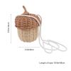 Garneck Mini Rattan Woven Basket Kids Girls Cute Acorn Shaped Shoulder Crossbody Basket Bag Handmade Basket for Kids Photography Prop, 5.5x3.5 Inch view 2