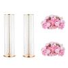 Nuptio 2 Pcs Wedding Vase & 2 Pcs Artificial Flowers Set for Wedding Centerpieces for Tables view 1